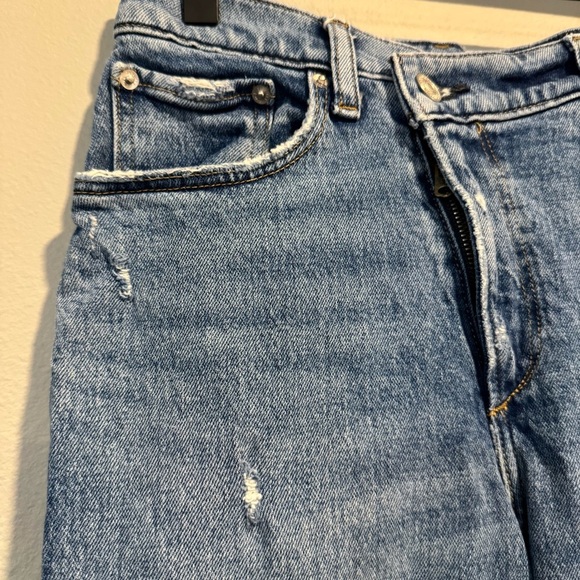 A&F Jeans 90s Straight Ultra High Rise Distressed Crossover Waist 0 - Picture 4 of 10